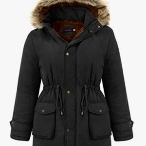 Hanna Nikole Womens Hooded Fleece Lined Coats Parkas Faux Fur Jackets w/Pockets